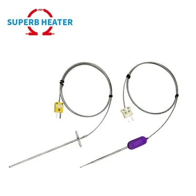 Benutzerdefinierte Edelstahl -Sonde Hochtemperatur -Industrie -Temperatursensor mit Stecker K -Typ Thermoelement